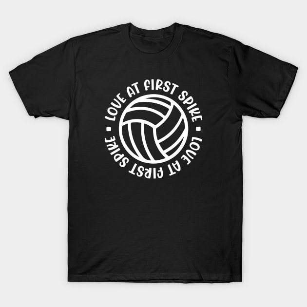 Love At First Spike Volleyball Girls Boys Cute Funny T-Shirt by GlimmerDesigns